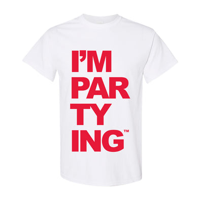 I'M PARTYING Tee - Red & White