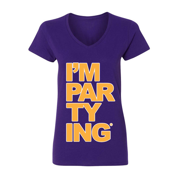 I'M PARTYING Tee - Purple & Gold